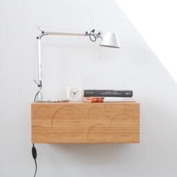 Mid Century Bedside Table With Drawer in Bamboo/Entryway Organizer - thumbnail 3
