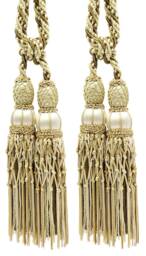 "D??copro Curtain & Drapery Double Tassel Tieback, Length 10"" - 25cm, Spread 38"