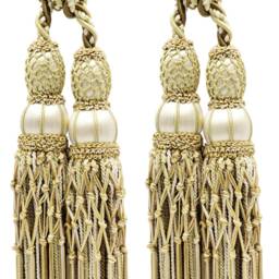 "D??copro Curtain & Drapery Double Tassel Tieback, Length 10"" - 25cm, Spread 38" - thumbnail 2