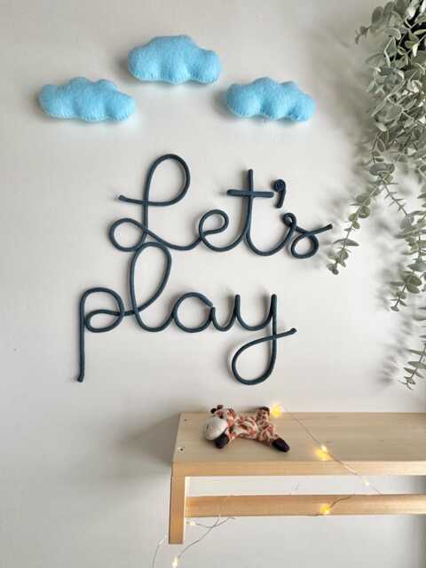 Let's Play Decorative Wall Art Sign For Kids Room, Playroom, Wild Nursery - image 1