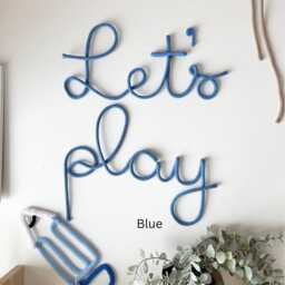 Let's Play Decorative Wall Art Sign For Kids Room, Playroom, Wild Nursery - thumbnail 3