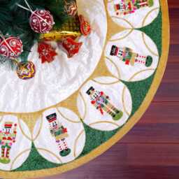 Nutcracker Christmas Tree Skirt 72 Inch Extra Large Velvet White Tree Skirt Decorations Nutcracker