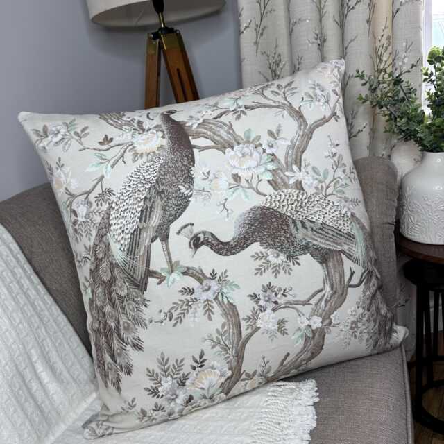 Handmade Laura Ashley Natural Truffle Square Belvedere Cushion Cover/Pillow 26 - image 1