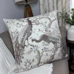 Handmade Laura Ashley Natural Truffle Square Belvedere Cushion Cover/Pillow 26 - thumbnail 1