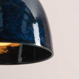Blue Element Pendant Light in Ceramic & Oak - thumbnail 2
