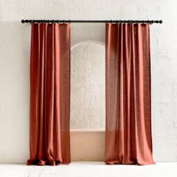 Natural Linen Curtains, Blackout 1 Window Curtain Panel, Custom Drapery Panels With Tape For Rings, Handmade Window Treatments - thumbnail 2
