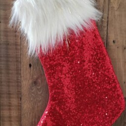 Red & Teal Sequin Christmas Stocking Shiny - thumbnail 2