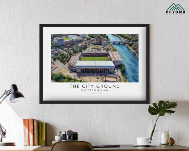 Nottingham Forest The City Ground Stadium Art Print - Poster Impressionist Painting Drawing Gift For Him Football Fan Dad Granddad Son Fc - image 1