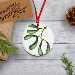 Pine Cone Christmas Decoration - Ceramic Tree Ornament Hand Printed in Shropshire - thumbnail 2