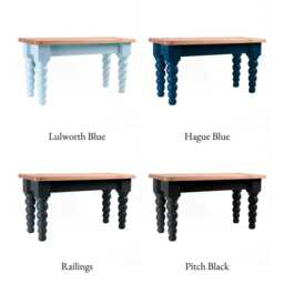 Handmade Solid Pine Dining Bench - Painted Bobbin Bench, Farrow & Ball Colours, Wooden 2-Seater Seating, Rustic Farmhouse, UK Made - thumbnail 4