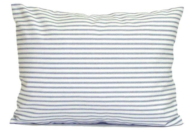 "Blue Ticking Pillow Cover For 12x16"" Or 12x18 12x20" - image 1