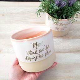 Personalized Planter For Mother's Day Gift, Mom Thank You Helping Me Grow Pot, Let Love Grow Planter, Ceramic Flower Pot, Gift - thumbnail 3