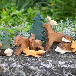 Forest Animals - Waldorf Wooden Toys Woodland Organic Play Set For Kids - thumbnail 3