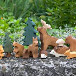 Forest Animals - Waldorf Wooden Toys Woodland Organic Play Set For Kids - thumbnail 2