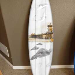 Custom Surfboard Wall Hanging Hawaiian Beach Decor - 48 Inch - thumbnail 2