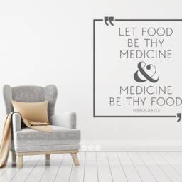 Let Food Be Thy Medicine Hippocrates Wall Decal Quote - Vinyl Kitchen Custom Home Decor - thumbnail 2