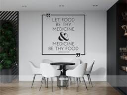 Let Food Be Thy Medicine Hippocrates Wall Decal Quote - Vinyl Kitchen Custom Home Decor - thumbnail 1