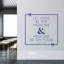 Let Food Be Thy Medicine Hippocrates Wall Decal Quote - Vinyl Kitchen Custom Home Decor - thumbnail 3
