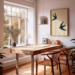 Japanese Swallow Bird Poster - Minimalist Teal Line Illustration Neutral Nature Wall Art - thumbnail 2