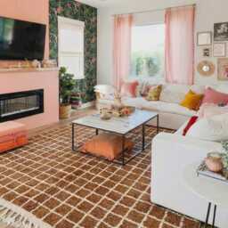 Brown White Grid Moroccan Rug - Large Area Handmade Berber Shag Living Room Carpet - thumbnail 3