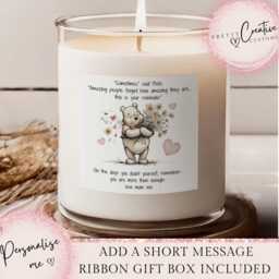 Personalised Best Friend Scented Candle, Besties Birthday Gift, Friends Card, Classic Pooh Quote Gifts For Her, Friendship