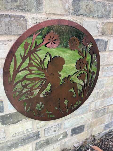 50cm Mirror Wall Art Bronze Fairy Fairies Garden Home - image 1