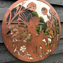 50cm Mirror Wall Art Bronze Fairy Fairies Garden Home - thumbnail 4