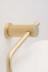 Solid Brass Paper Holder With Stunning Reeded Lined Pattern. Luxury Item To Bring Your Bathroom Decor A New Level. Toilet Roll - thumbnail 1