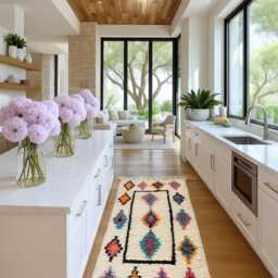 Handwoven White Moroccan Wool Rug Berber Diamond Design - thumbnail 3