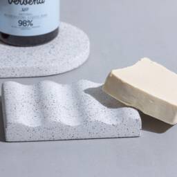 Organic Wave Concrete Soap Dish, Large Wavy Holder, Modern Minimalist Bathroom Tray, Grey Cement Saver Aesthetic Housewarming Gift - thumbnail 2