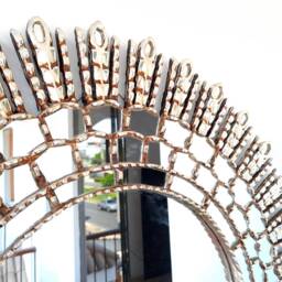 Peruvian Silver Eye Mirror 78 cm Handmade Wall Decor - Carved Wood Round Statement For Living Room Bathroom Entryway - thumbnail 2