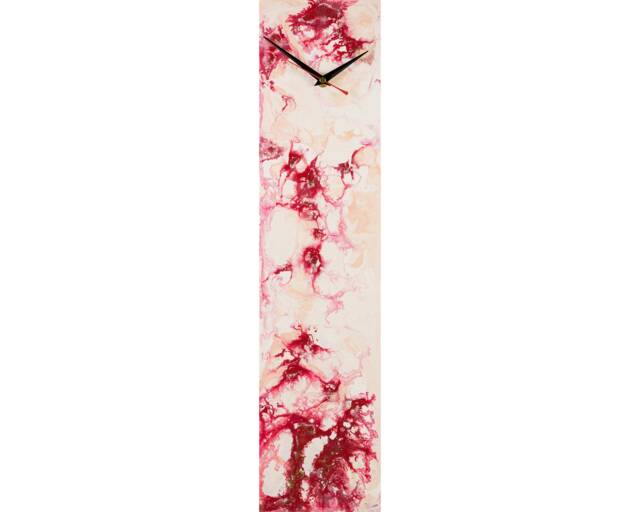 Red & White Modern Clock For Wall Or Desktop, Unique Gift Nurses, Unusual Clocks UK On Etsy, Abstract Home Decor - image 1