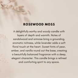Rosewood Moss Soy Candle Rose Scented Gift For Her Nature Lover Spa Day Christmas Secret Santa For Friend - thumbnail 4