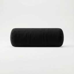 Black Plush Velvet Bolster Cushion Round Orthopedic Lumbar Support - thumbnail 2