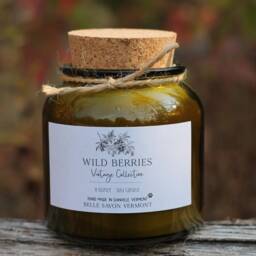 Vintage Collection Hand-Poured Natural Soy Candle-8Oz Recycled Glass With Cork Top-Belle Savon Vermont - thumbnail 2