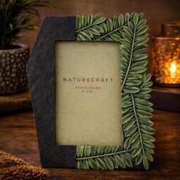"Naturecraft Flagstone Fern Leaf Resin Photo Frame 4"" X 6""/5"" 7"