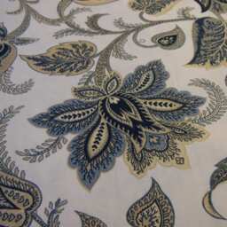 Floral Pillow Cover Blue, White, & Natural Cotton, Farmhouse Style - thumbnail 2