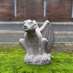 Concrete Gargoyle Statue Gothic Garden Sculpture Stone Ornament Fantasy Cement Figure Mythical Creature Decor Gift - thumbnail 4