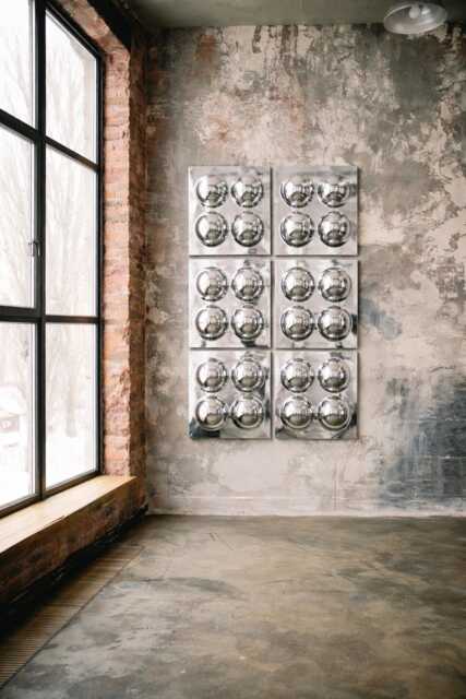 Six - 6 Lunaria Silver Orb Convex Panels - image 1