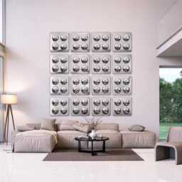 Six - 6 Lunaria Silver Orb Convex Panels - thumbnail 4
