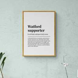 Watford Supporter Funny Definition Sport Football Gift Wall Art Print - thumbnail 3