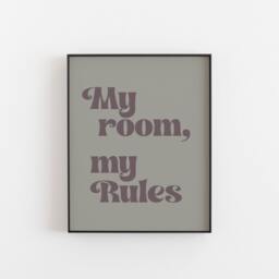 My Room My Rules Print, Wall Art Teenage Bedroom, Etsy Uk, Teen Bedroom Art, Gallery Ideas, Teenager Prints, Typography - thumbnail 3