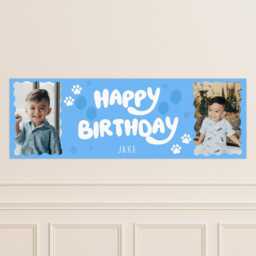 Personalised Birthday Banner - Blue Dog - Custom Name & Photo Tv Show-Inspired Cartoon Party Decor For Young Kids - thumbnail 2