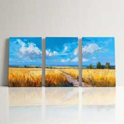 Lavender Field Canvas Wall Art Rustic French Countryside Split For Living Room Decor Vibrant Nature Hanging - thumbnail 3