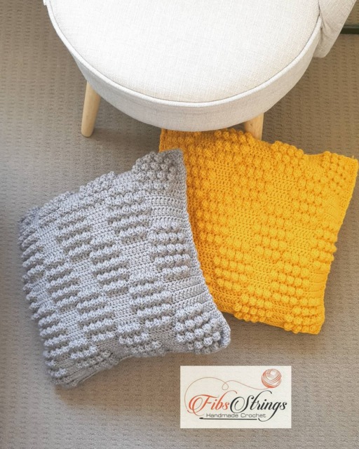 Crochet Bobble Cushions With Insert - Handmade Cushion Modern Decor Throw Pillow - image 1