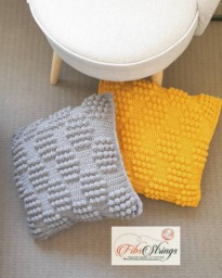 Crochet Bobble Cushions With Insert - Handmade Cushion Modern Decor Throw Pillow - thumbnail 1