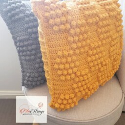 Crochet Bobble Cushions With Insert - Handmade Cushion Modern Decor Throw Pillow - thumbnail 4