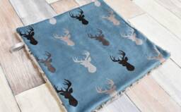 Deer Lovey - Mini Baby Blanket Buck Security Blue Gift Minky Soft