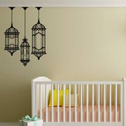 Arabic Lantern Wall Art Stickers Vinyl Decals X3 Light/Lamp Home Decoration - thumbnail 2