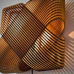 No.39 Ovals Wall Lamp Light - Lasercut Wood Minimal Design Dutch Made in Holland - thumbnail 2